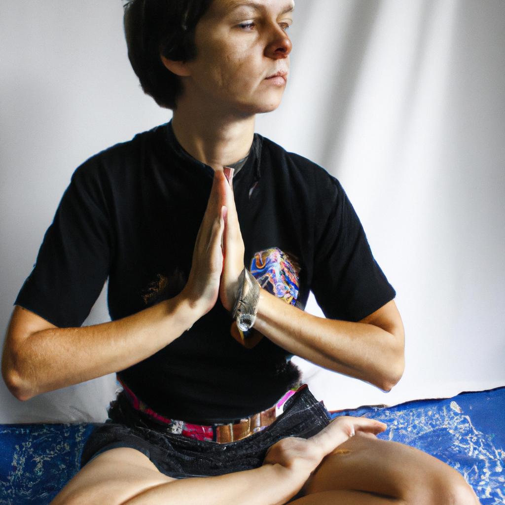 Person practicing yoga or meditation